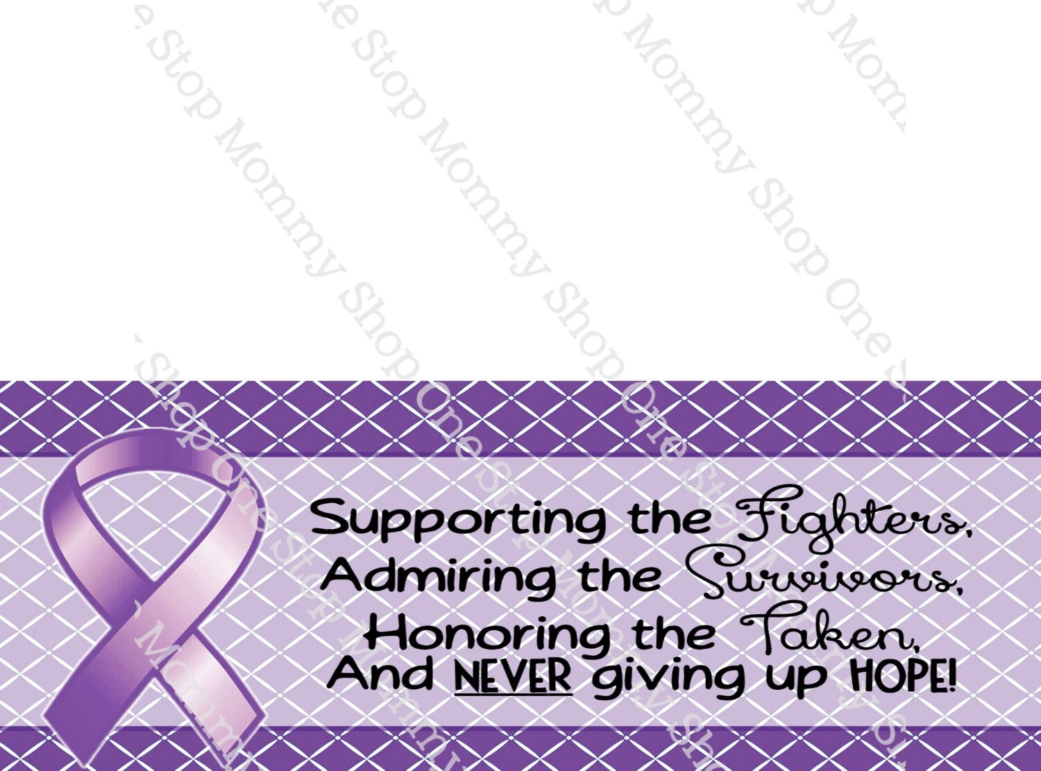 Purple Ribbon / Relay For Life Printable Bag Topper Print at