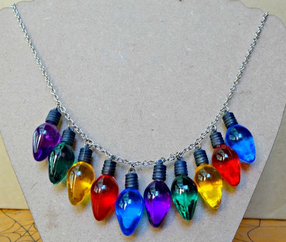 Christmas Lights Necklace Christmas Jewelry Christmas by ALSIEMADE