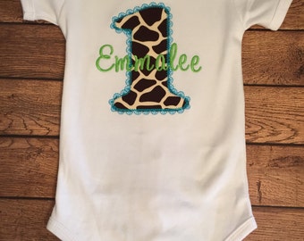 giraffe birthday shirt