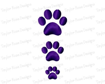 Paw Print Mini Satin Solid Fill Machine Embroidery Design 0.5x0.5 0.75x0.75 1x1 Tiny half inch three quarter 3/4 one inch INSTANT DOWNLOAD