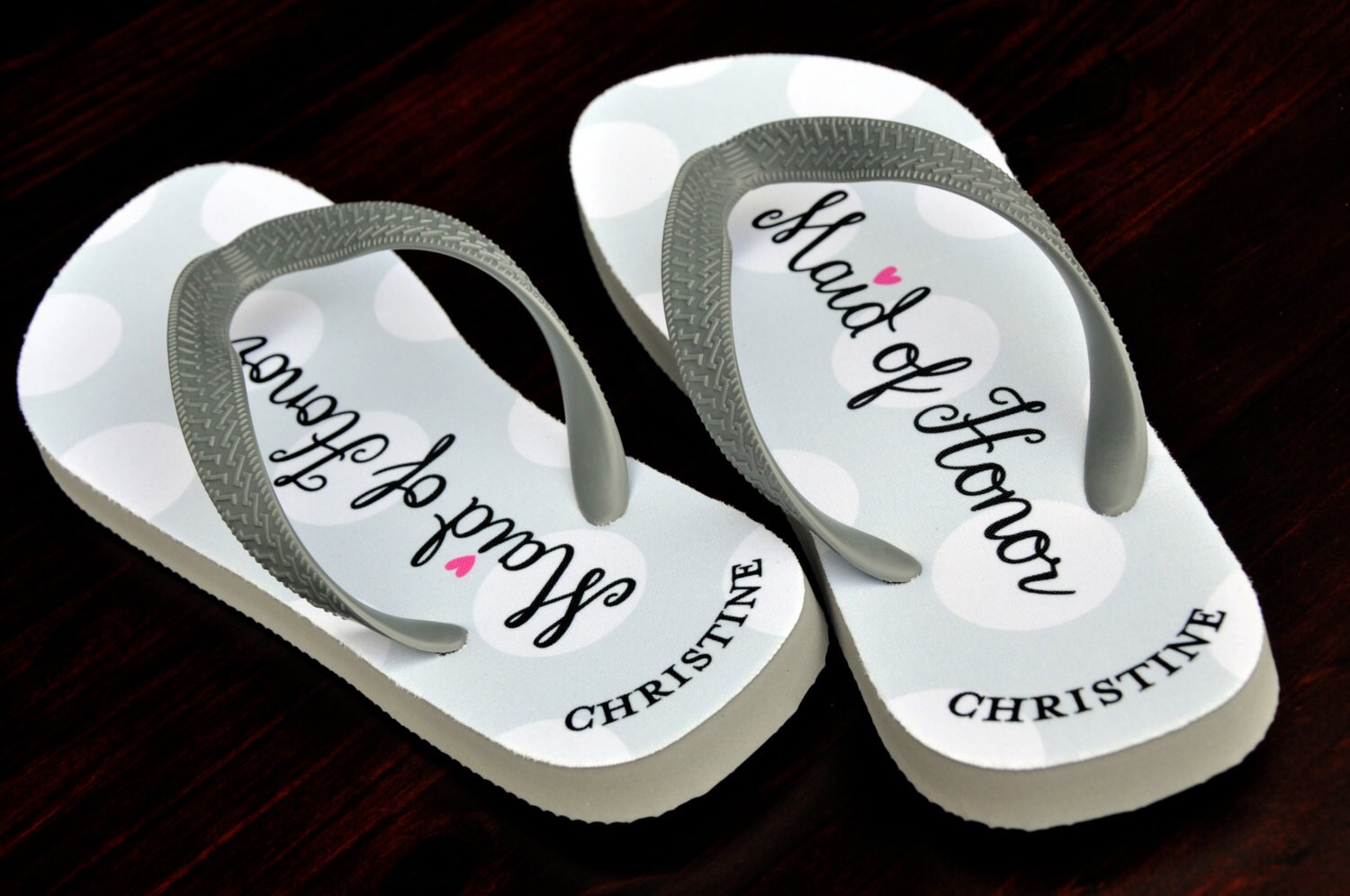 Personalized Flip Flops Maid of Honor Custom Wedding Flip