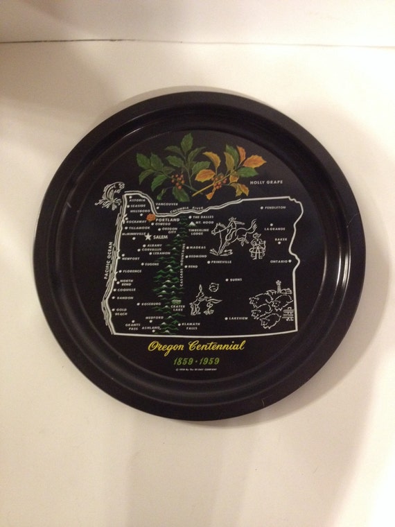 Vintage Oregon Souvenir Tray by CunningVintageCo on Etsy