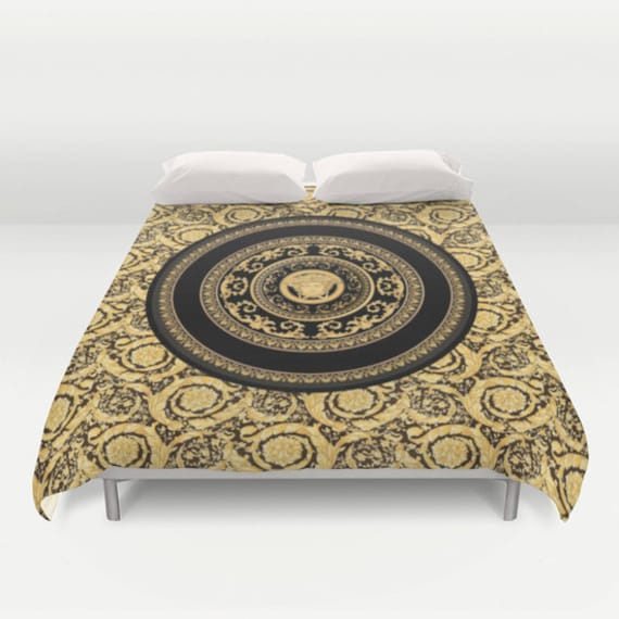 Duvet Cover with VERSACE MEDUSA bedding style pattern by Aautruche