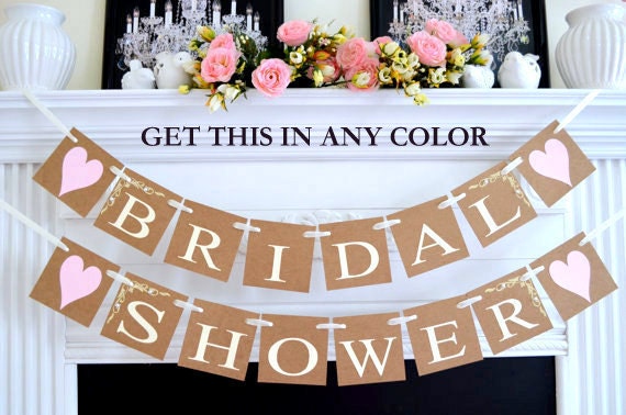 Bridal Shower Banner -Wedding Garland Rustic Shower Decorations, Bride To Be Banner, Bachelorette Banner, Bridal Garland- Pick the Colors Il_570xn