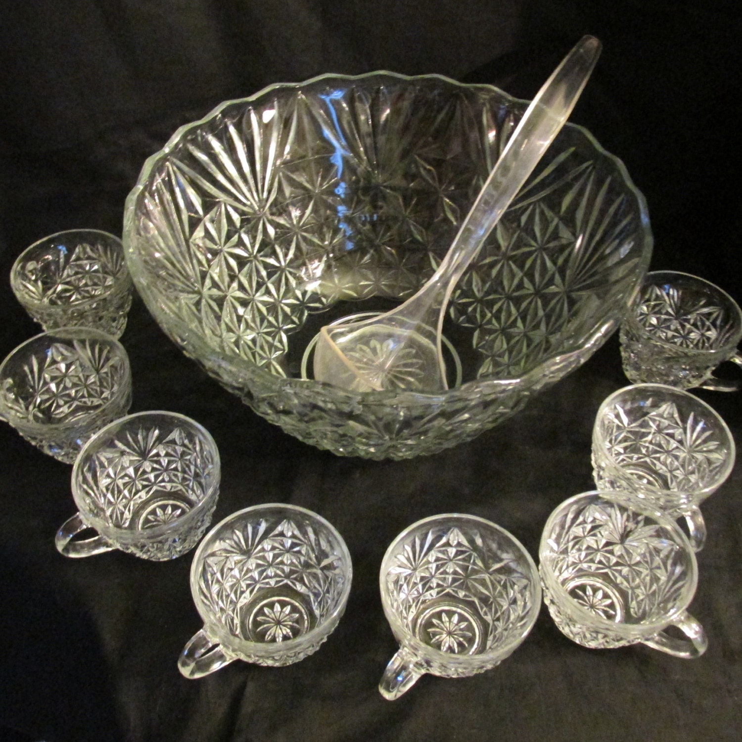 Anchor Hocking Arlington Punch Bowl and 8 cups, Ladle ON SALE Haute Juice