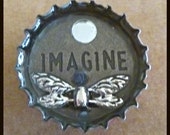 Upcycled IMAGINE Bottle Cap Magnet