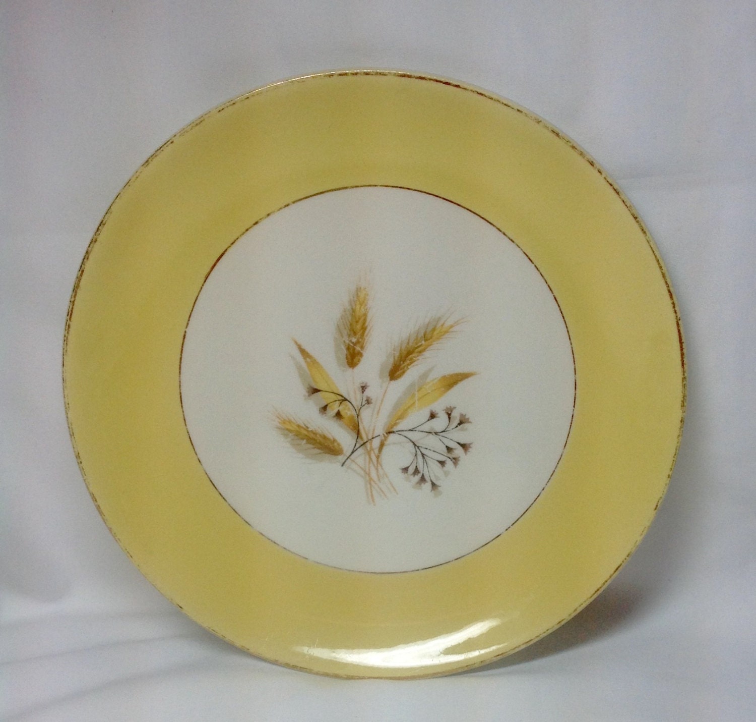 Vintage Semi Vitreous Dinnerware Autumn Gold Yellow Wheat Gold