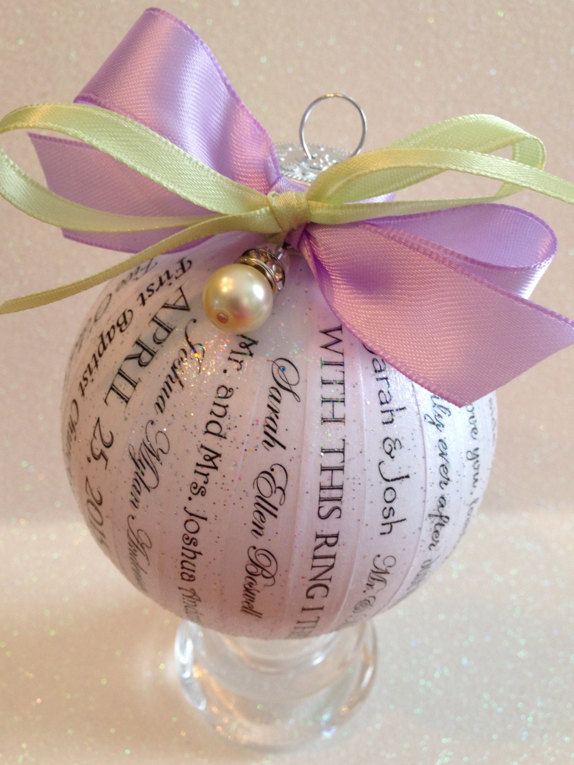 Personalized Wedding Ornament Wedding by HappyThoughtsbyKelly