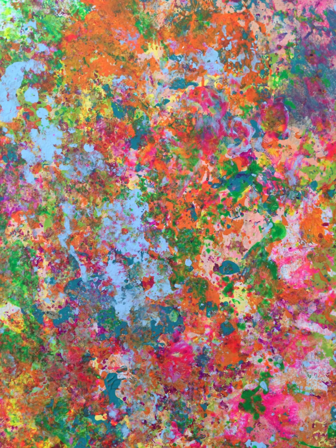 Abstract painting Modern wall art Neon wall art Expressionist