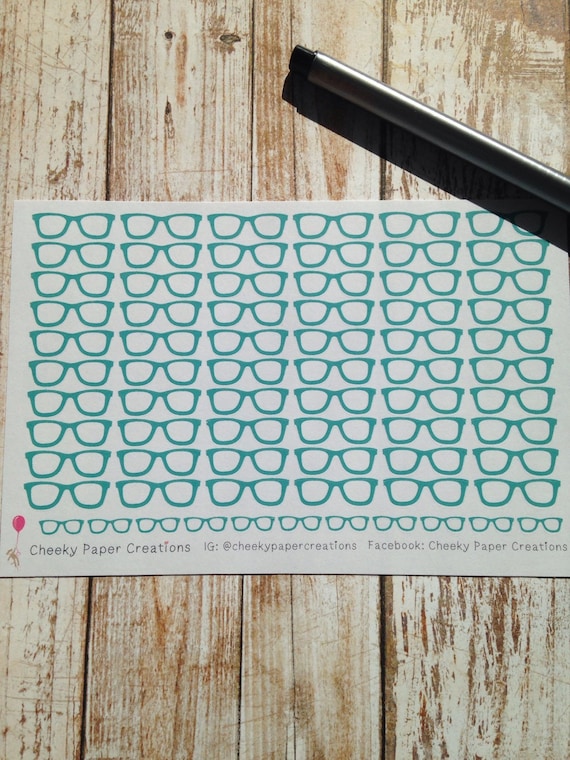 Repositionable Eyeglass Stickers by CheekyPaperCreations on Etsy