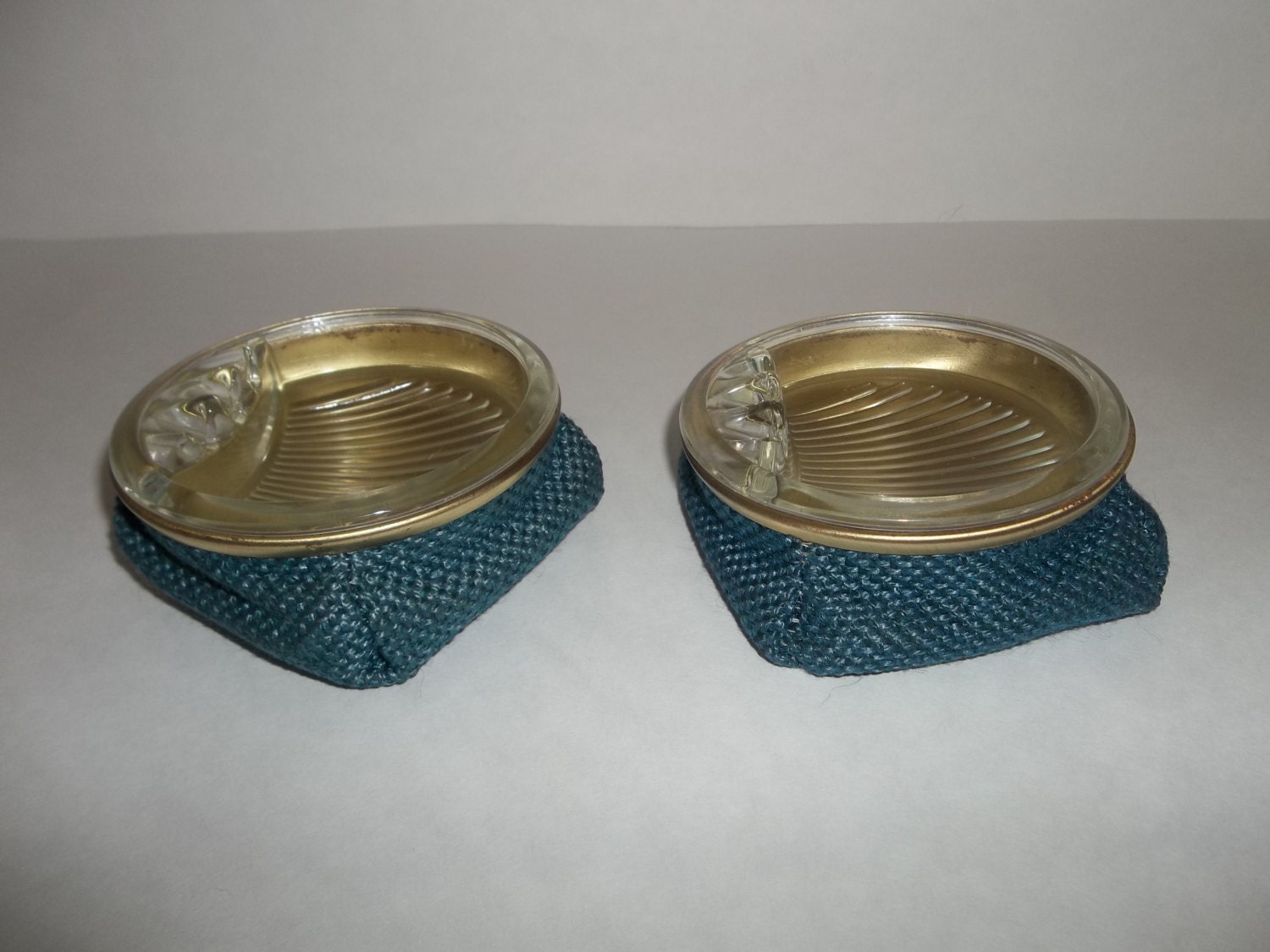 Vintage Set of 2 Bean Bag Glass Ashtrays 1970's by TheRemains