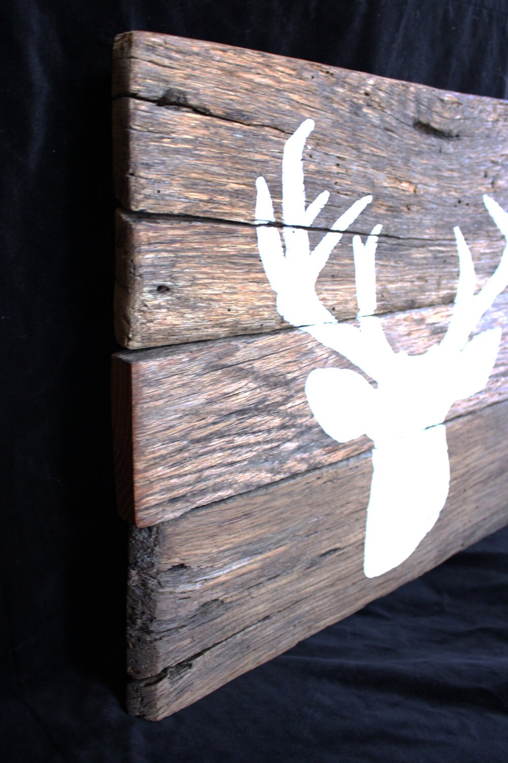 Rustic Barn Wood Board Buck Deer Head Wall Art by ArtfullyRustic
