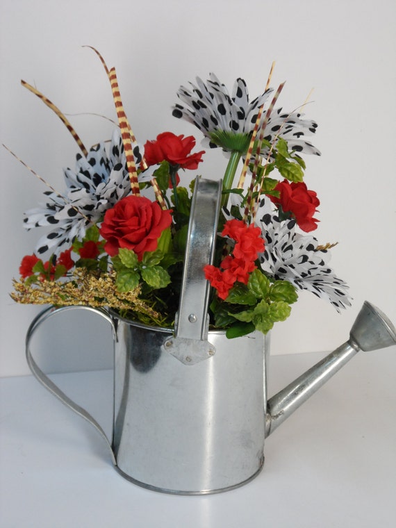 Items similar to Galvanized Watering Can Arrangement, Spring Watering
