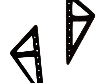 Via Earrings - hand sawed geometric earrings