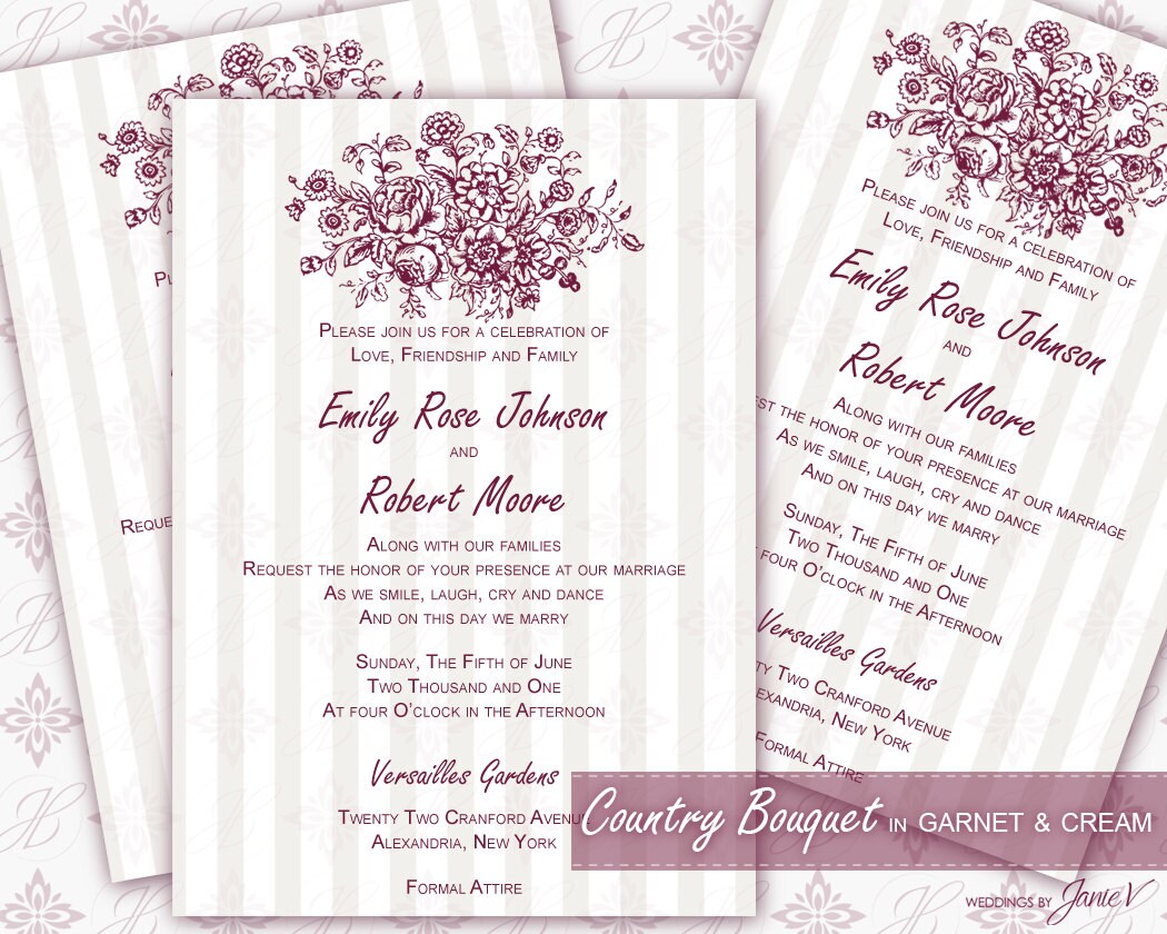 Invitation Printable Template Editable Invitation 5x7