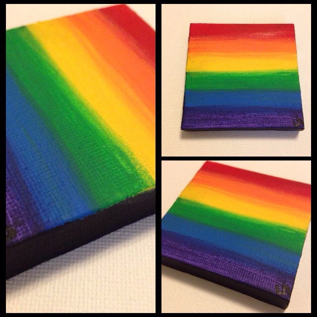 Small Rainbow acrylic Painting on canvas | Etsy | Acrylic painting