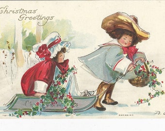 Beautiful 1910 Happy New Year Embossed Postcard