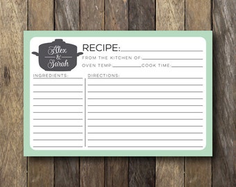 Personalized recipe cards set of 25 double sided 4x6 recipe