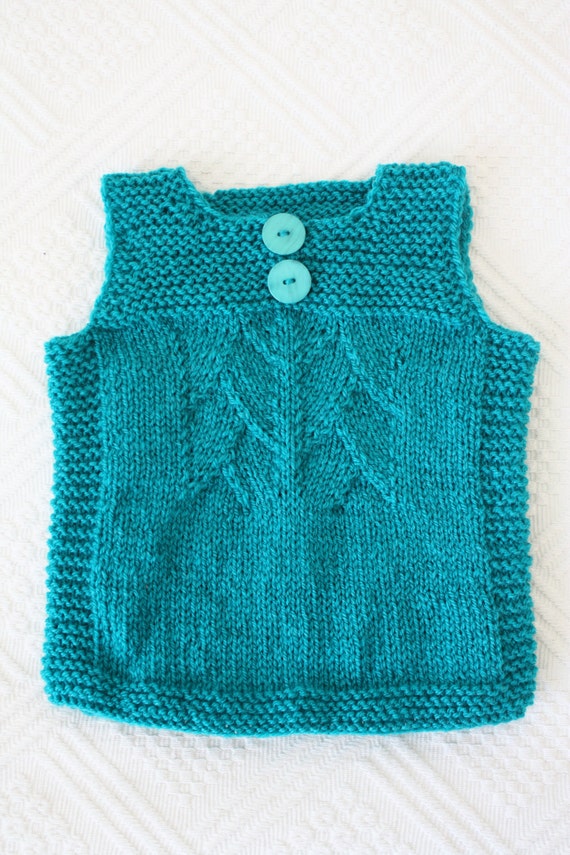 Items similar to Turquoise baby vest 69 months, handknit, dragon