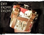 Ladies Leg Garter and Hip Flask 6oz - Skeleton - Wedding Burlesque Rockabilly Cosplay