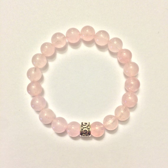 Rose quartz bracelet sterling silver Clearance
