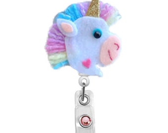Unicorn - Name Badge Holder - Nurses Badge Holder - Cute Badge Reels - Unique ID Badge Holder - Felt Badge - RN Badge Reel