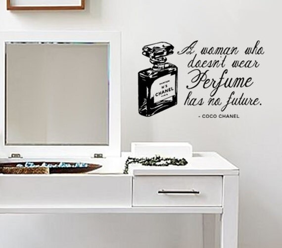 Citation de décalque de mur Coco Chanel parfum citation et
