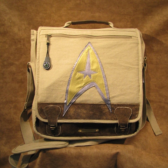 Star Trek Leather Insignia Messenger Bag by SquadronZ on Etsy