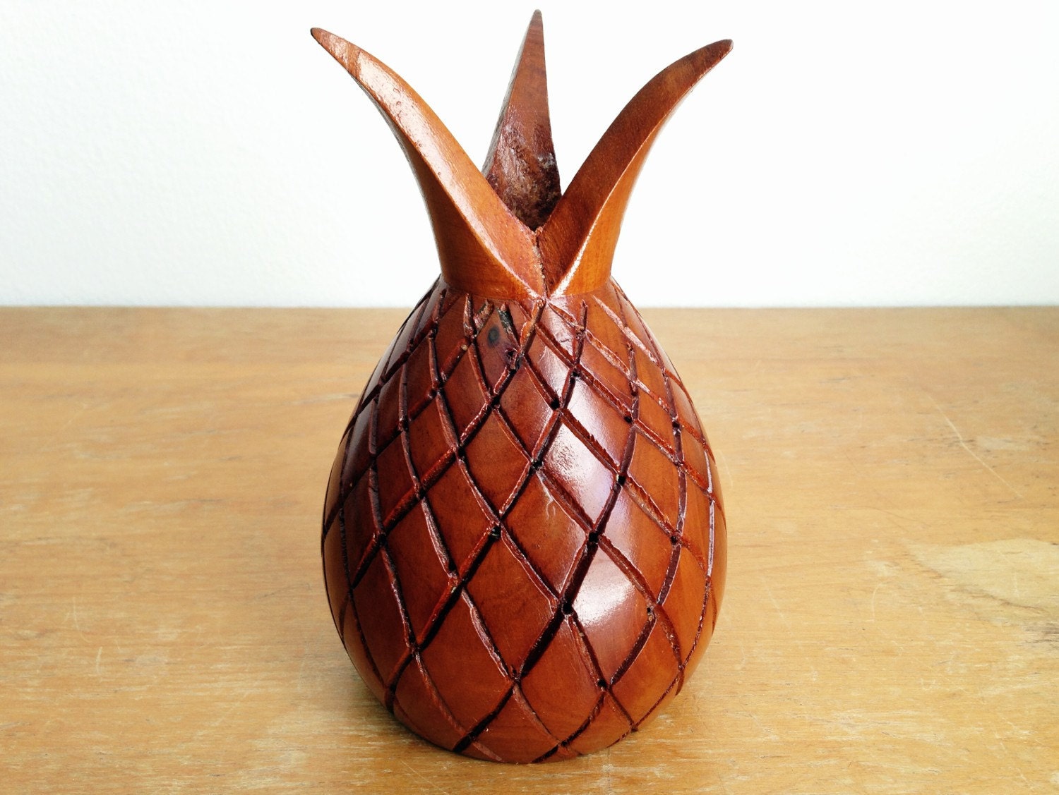 Vintage Carved Wood Pineapple Appetizer Toothpick by LeBeauHaus