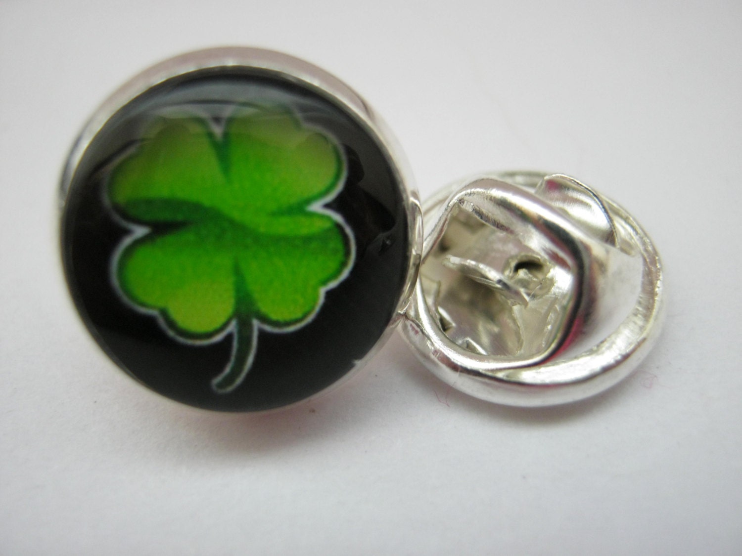 Irish Lapel Pin Four Leaf Clover Shamrock 14mm 1/2
