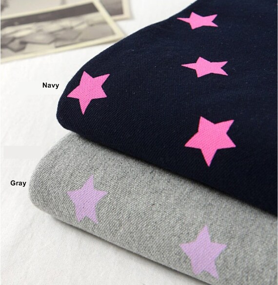 French Baby Terry Knit Fabric Star in 2 Colors By by FabricBonita