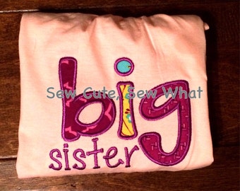 big sister applique shirt