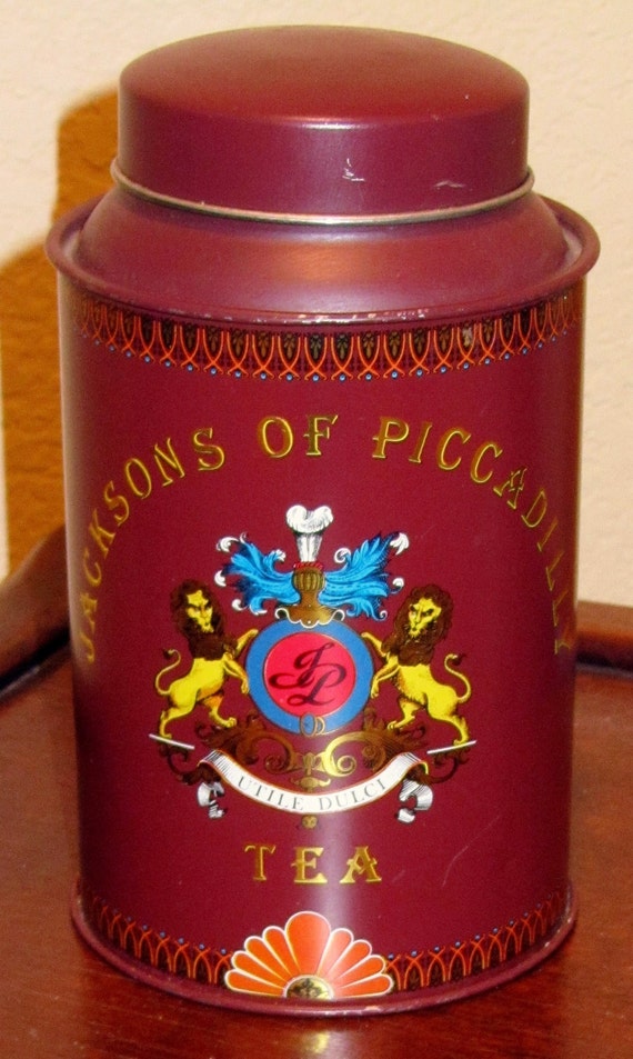 JACKSONS of PICCADILLY Tea Tin With Colorful Lion by DecadesDecor