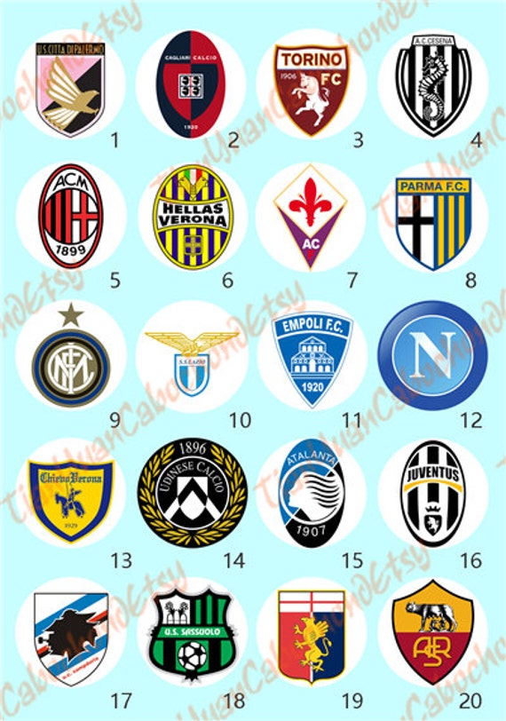 4pcs Italy Serie A Football Teams Logo by TianYuanCabochon on Etsy