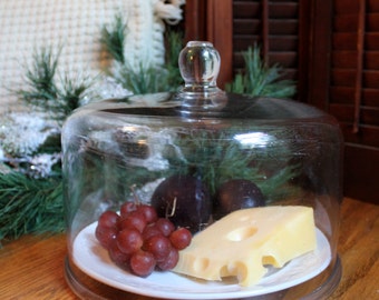 Large heavy EAPG glass cloche for your holiday table or to display your treasures.