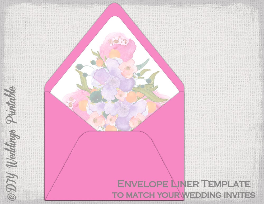 envelope liner template pink orange flower diy printable