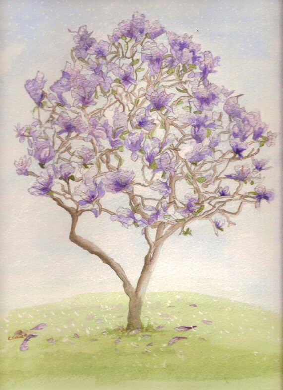 Magnolia Tree in bloom Acrylic Painting by on Etsy