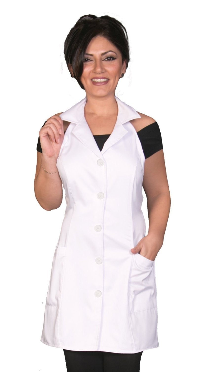 Esthetician Jacket Apron White Fashion Apron Fitted Apron