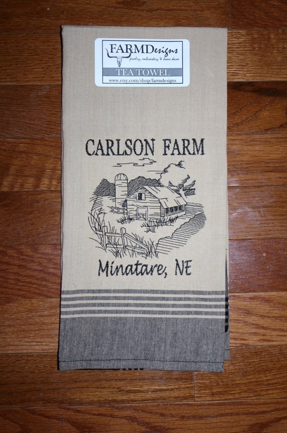 personalized western towel tea towel ranch farm by FARMDesigns