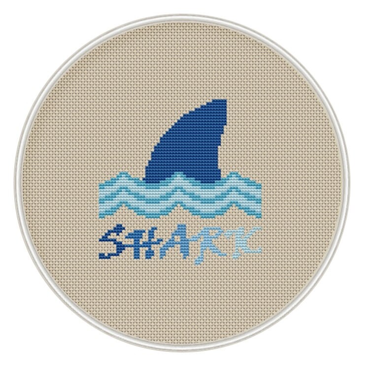 Shark Cross Stitch Pattern Instant Download Free shipping