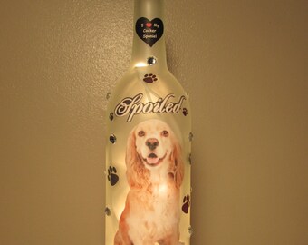 Cocker Spaniel Lighted Wine Bottle Night Light