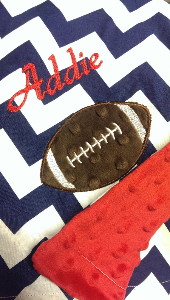 Football Baby Blanket Personalized Football by OurAdorableBaby