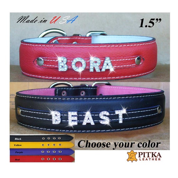 Bling Dog Collars Extra Large Dog Collars with by PitkaLeather