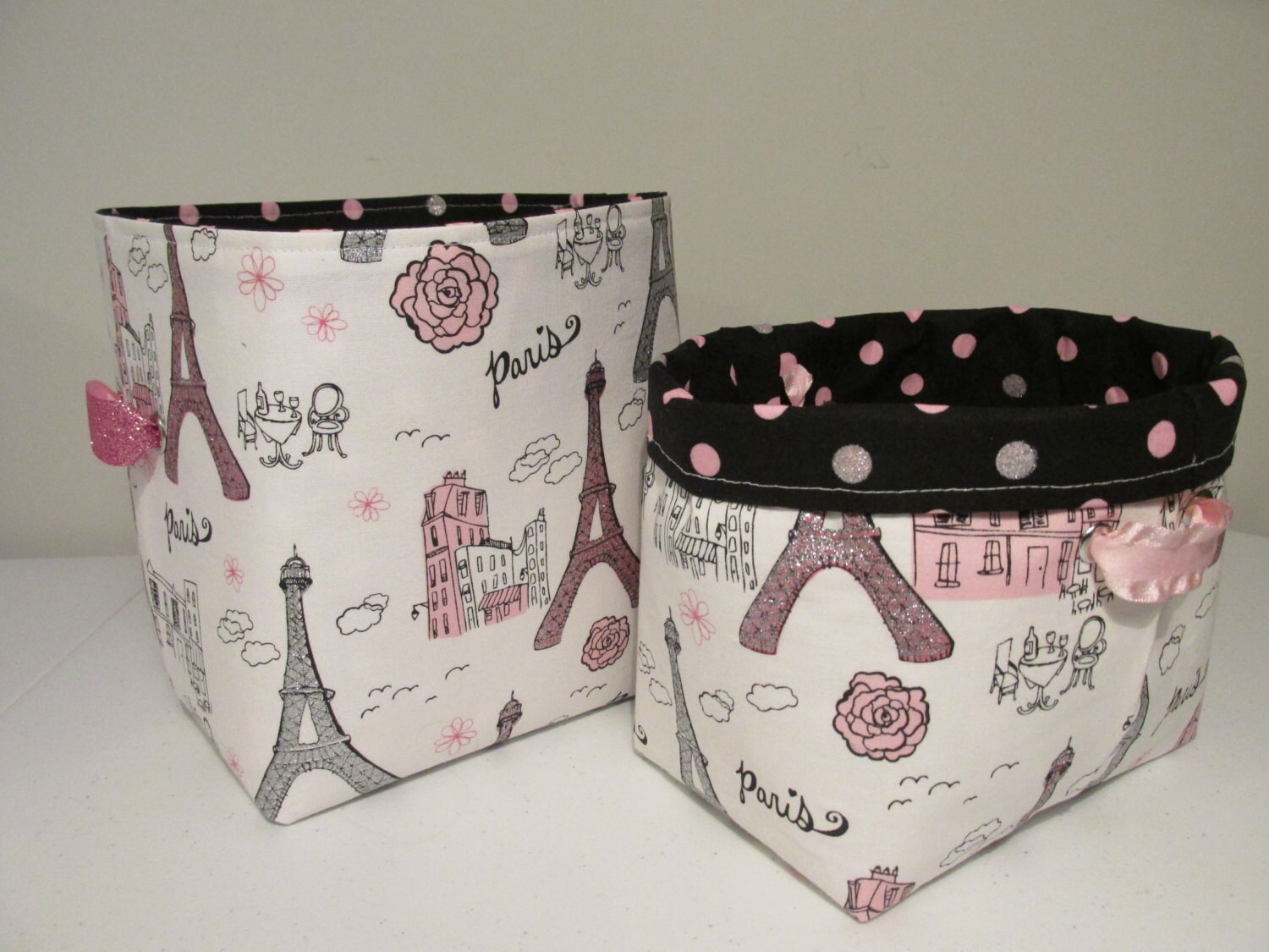 Decorative Fabric Storage Bins by DesignatHomePTC on Etsy