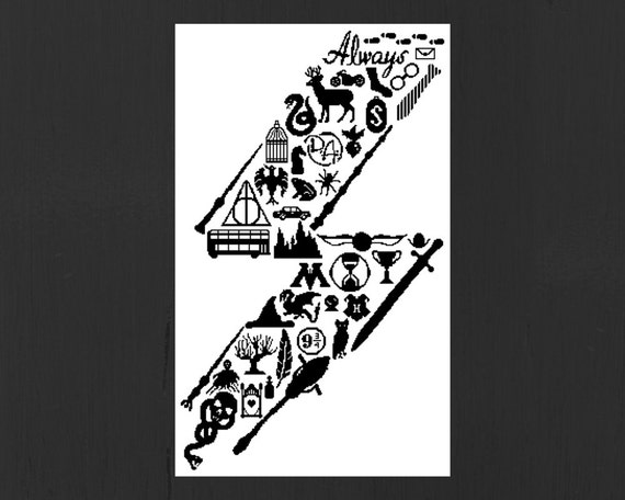 Harry Potter Scar: Icon Art PDF Cross Stitch Pattern