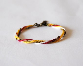 Bracelet KAHOMNI - yellow - white - raspberry - bronze