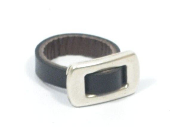 Mens leather ring * black leather ring for men * gifts under 10 * ring ...