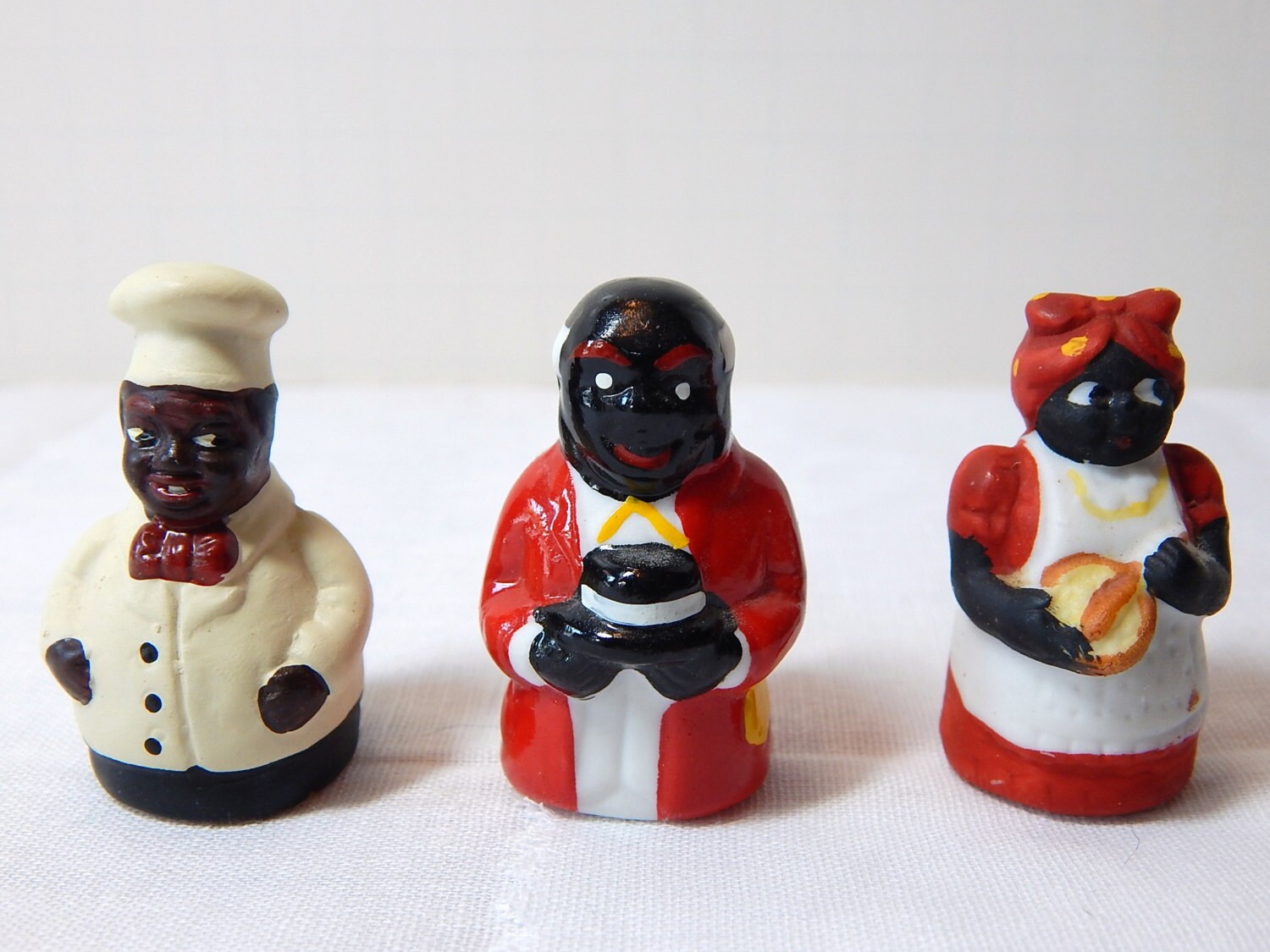 3 Black Americana Thimbles Decorative Thimbles Aunt Jemima