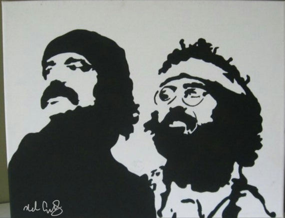 cheech and Chong painting by Mel2379 on Etsy