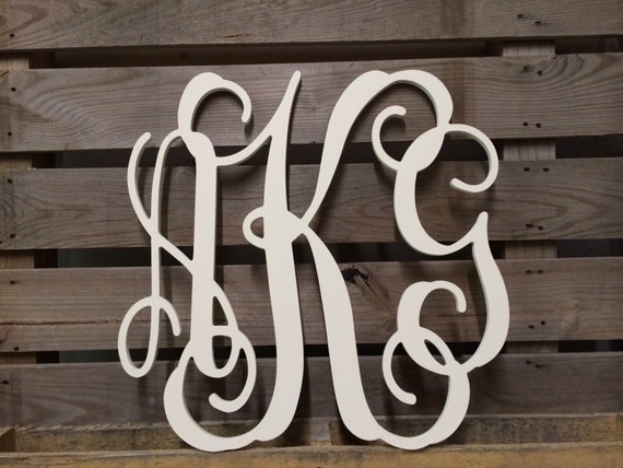 Painted Monogram Extra Large Wall Letters 30 Cursive